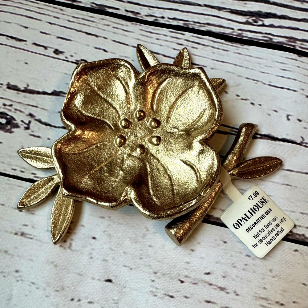 NEW Opalhouse Gold Cherry Blossom Flower Trinket Dish-Great for Jewelry or Gifts